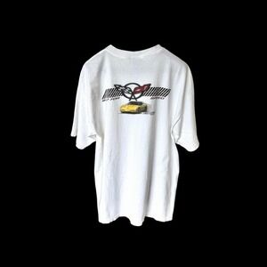 Corvette Z06 Vintage T Shirt Size XL Distressed Retro Car Racing 90's White